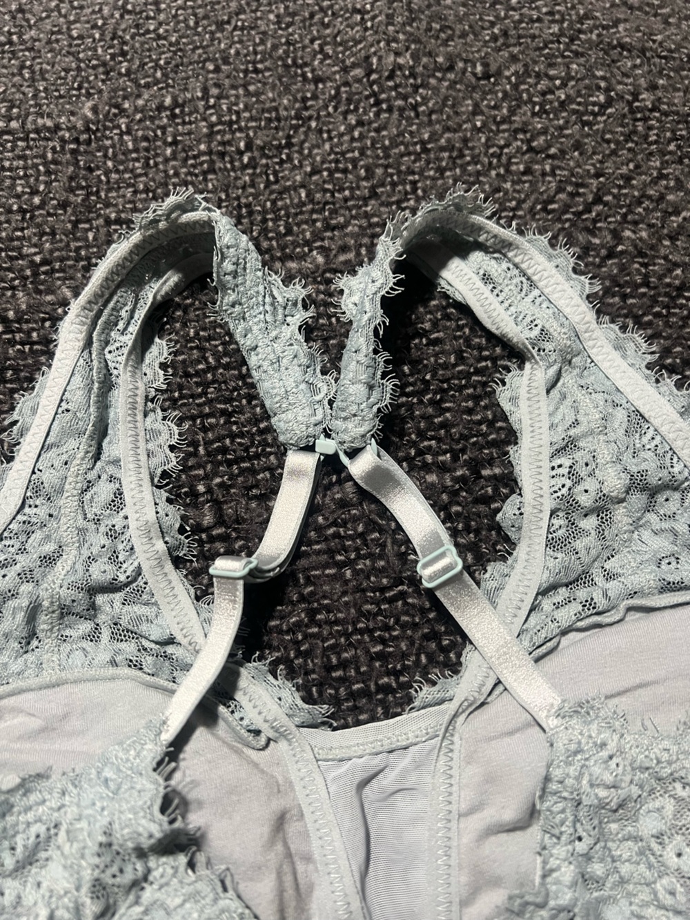 Light Blue Lace Bralette with Adjustable Straps
